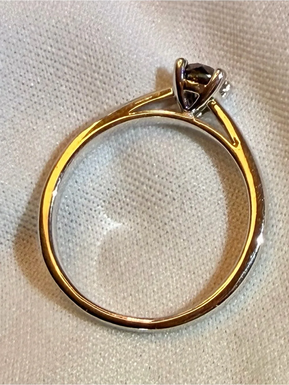 0.50 CTW Black Diamond Solitaire Ring Rhodium Over 925 Sterling Silver Sz 7